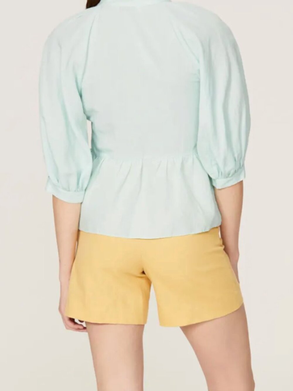 Amanda Uprichard Diego Blouse– S- Linen Blend- Mint- MSRP $150- Rent the Runway - Picture 3 of 11